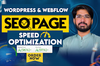speed up optimize and do seo of wordpress and webflow website
