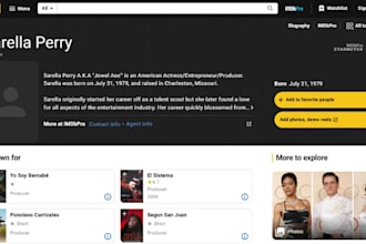 add credit and title on the imdb page for movie and person
