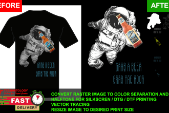 do color separation and halftone for silkscreen printing