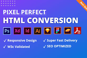 convert figma to html, xd, psd to html, tailwind css, bootstrap responsive