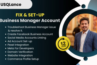 fix issues and setup facebook business manager and pages