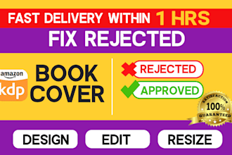 fix rejected KDP book cover format or any book cover