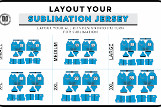 layout your custom jersey ready to print for sublimation