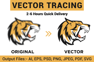 do vector tracing, vectorize, recreate, redraw or convert logo to vector