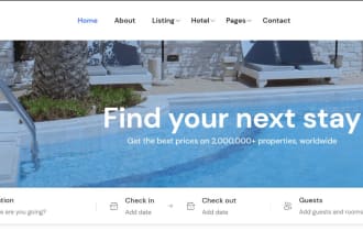 create airbnb website, vacation rental website, travel website, hotel booking