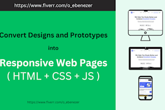 convert designs to HTML, figma to HTML with CSS responsiveness