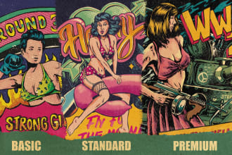 create awesome illustration in retro comic style