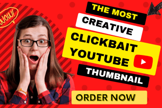 design creative clickbait youtube thumbnails for your project