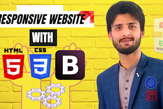 develop and design a responsive website with HTML, CSS, and bootstrap