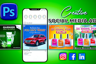 do creative meta ads design and unique social media posts