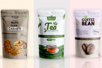 do premium pouch design, mylar bag design, coffee pouch