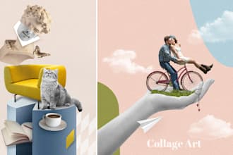 make collage art, photoshop editing or photo manipulation