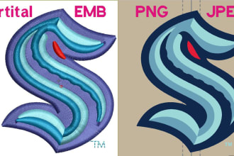 image convert to embroidery digitizing logo into dst  in time