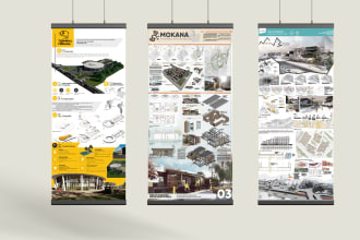 make your architectural presentation board, layout and diagrams