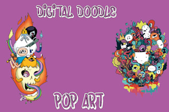 custom doodle art ,graffiti,digital,cartoon,illustration