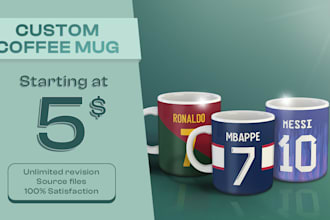 create a custom coffee mug design of your football team