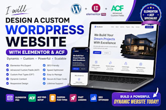 build a custom wordpress website using elementor pro and acf