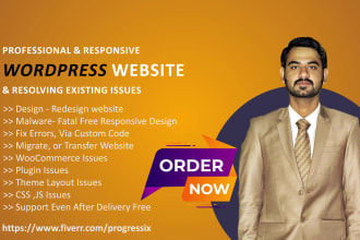 design wordpress website or fix it with custom coding too