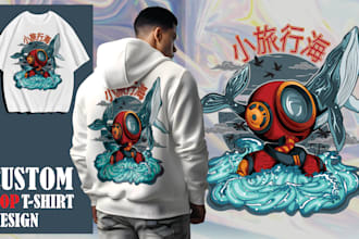 do custom pop illustration designs for t shirts and hoodies