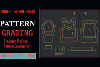 do professional garment pattern grading and size nesting