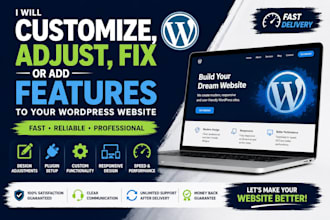 adjust, customize or add features to wordpress website