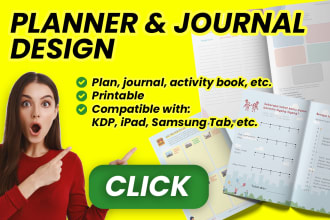 design a planner, journal, and activity book for digital and print version