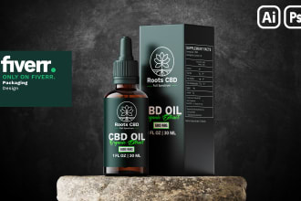 design cbd or hemp product packaging box and label