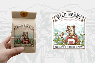 create vintage illustration for label or logo design