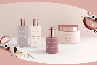 design cosmetic bottle label design and packaging design