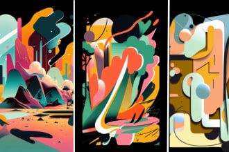 design modern abstract art for your clothing brand, t shirt
