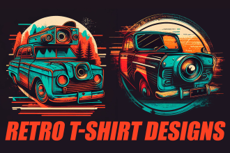 do vintage retro cat dog merchandise t shirt design