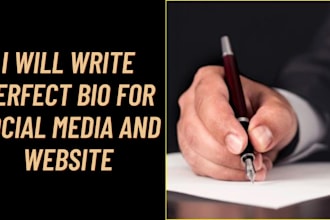 write a perfect bio for social media and website