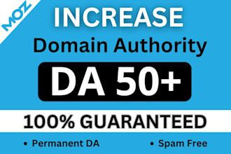 increase domain authority moz da 50 using white hat SEO backlinks
