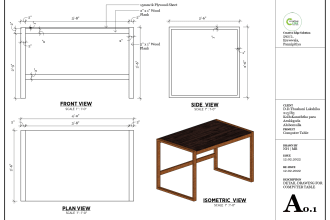professional woodworking 2d drawing and 3d realistic for home furniture