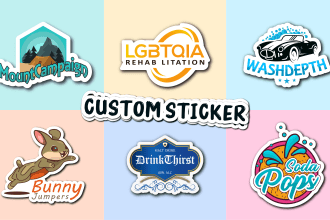 create original custom sticker design and label badge design