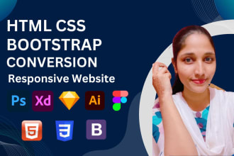 convert psd to html figma to html xd to html responsive web design bootstrap 5