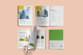 design company profile, business brochure, booklet, ebook, proposal in indesign