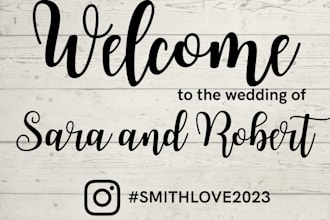 create custom welcome signs for your wedding and events
