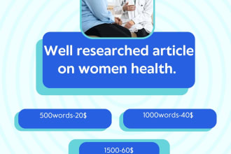 write blog post or article about women health and fitness