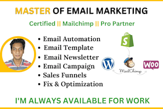 build advanced mailchimp automation and manage email marketing campaign