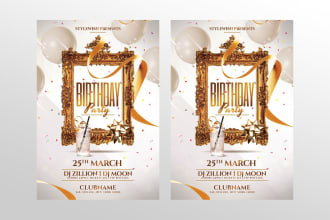 make birthday or anniversary, event, or wedding flyers