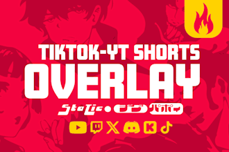 design unique overlay for youtube shorts, tiktok and reels