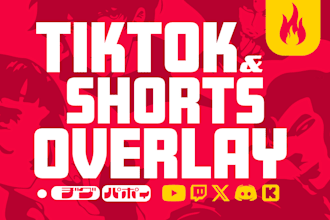design unique overlay for youtube shorts, tiktok and reels