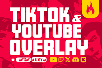 design unique overlay for youtube shorts, tiktok and reels