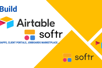 setup airtable softr website client portal database design