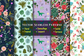 make vector floral, tropical seamless patterns for textile print