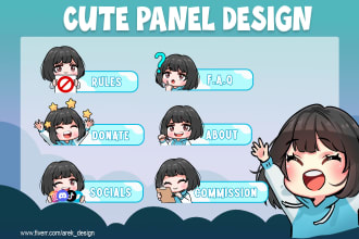 create custom panels for vtuber or twitch streamer button design