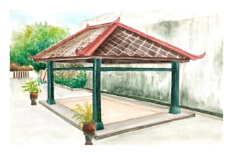 create a hand drawn architectural or interior sketch