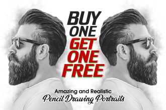 draw stunning and realistic digital pencil drawing portraits