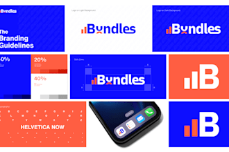 design modern gradient fintech, tech, startup, app logo and brand guidelines